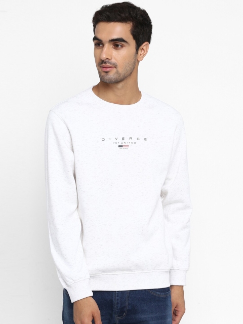 

Octave Men White Solid Sweatshirt