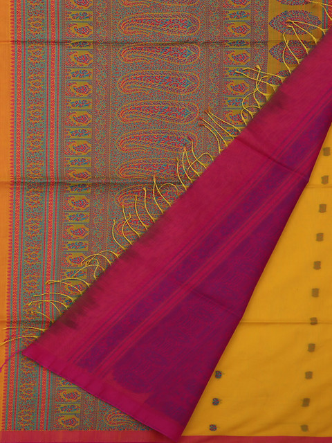 

Pothys Yellow & Pink Silk Cotton Woven Design Saree