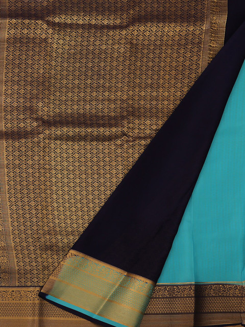 

Pothys Blue & Gold-Coloured Pure Silk Woven Design Mysore Silk Saree