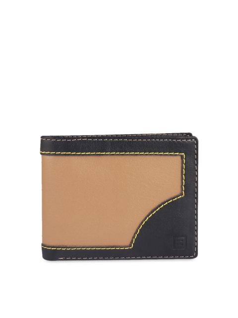 

Billion Men Beige & Black Solid Two Fold Wallet