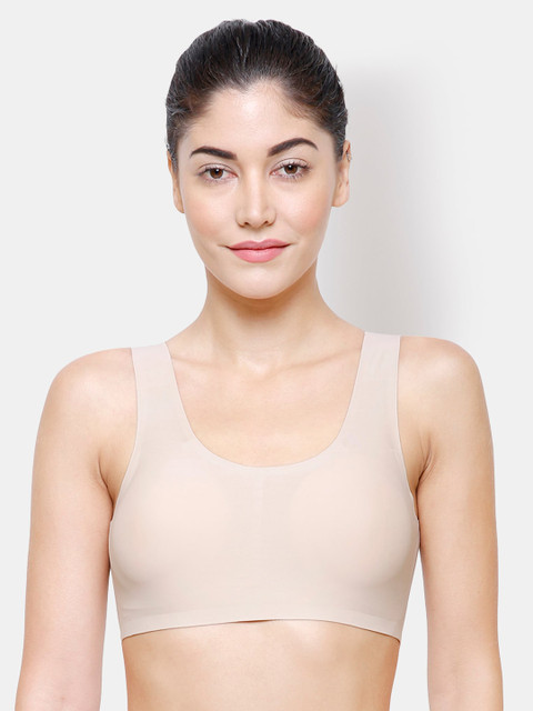 

FashionRack Beige Solid Non-Wired Lightly Padded Sports Bra FLA5-Beige
