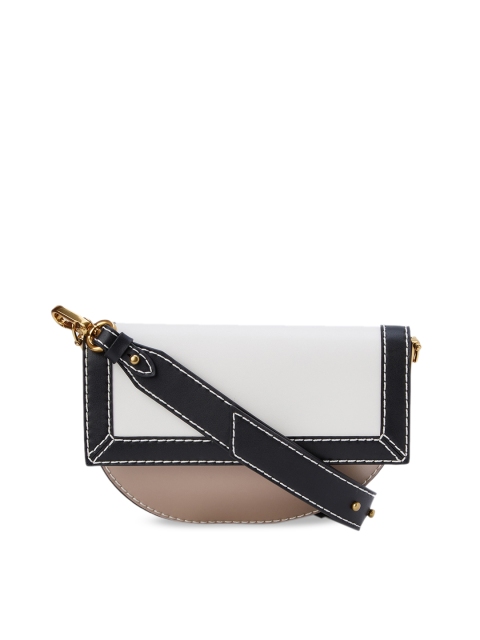 

CHARLES & KEITH White & Beige Colourblocked Sling Bag