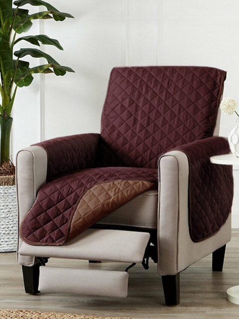 

Rajasthan Decor Brown Quilted Single Seater Sofa Cover