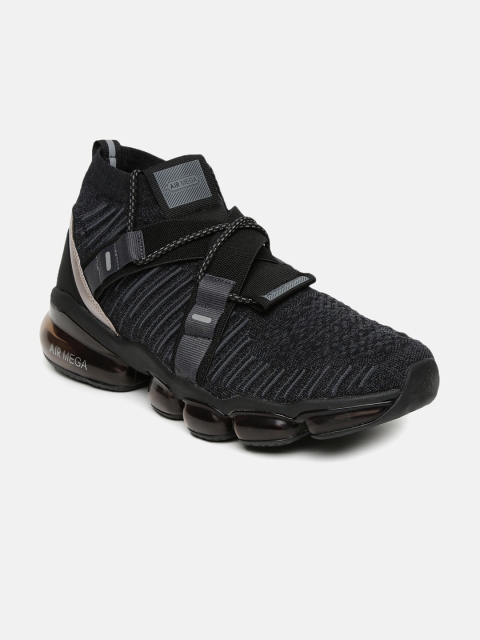

Xtep Men Black Textile Mid-Top Running Shoes