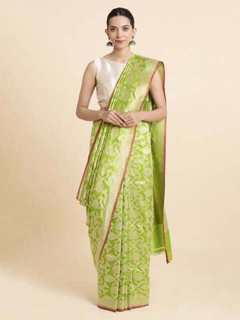 

Taneira Green Handwoven Pure Silk Banarasi Saree