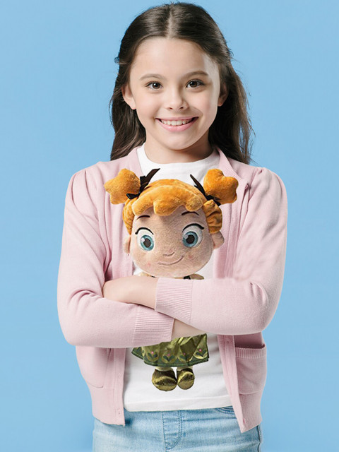 

Dimpy Stuff Kids Beige & Green Cartoon Character Baby Anna Stuffed Soft Plush Toy