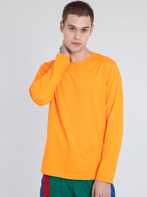 

Bewakoof Men Orange Solid Round Neck T-shirt