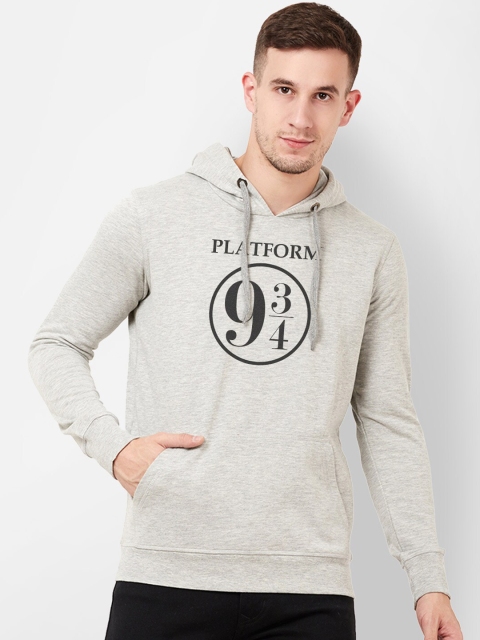 

Free Authority Men Grey Printed Hooded Sweatshirt
