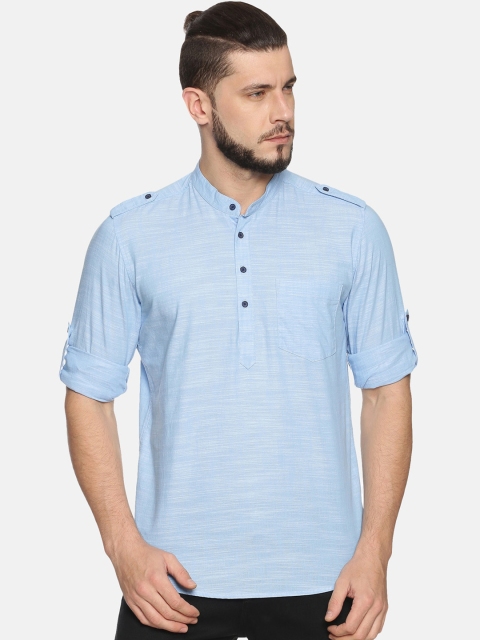 

IVOC Men Blue Solid Pathani Kurta