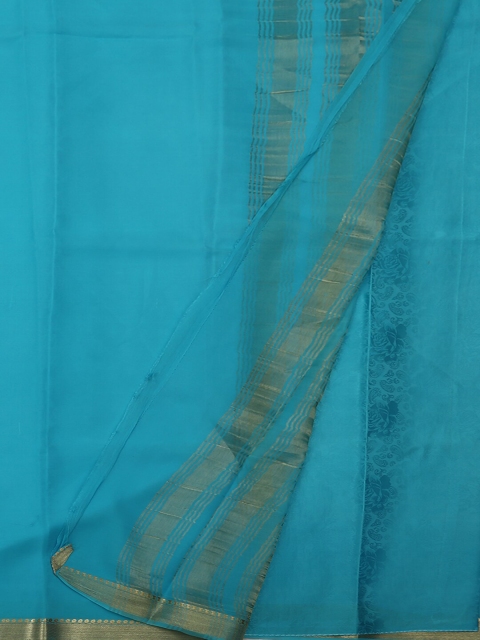 

Pothys Blue Pure Silk Solid Mysore Silk Saree