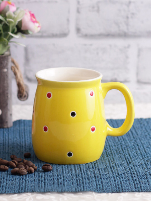 

WISHTANK Yellow Printed Ceramic Cups Set 350 ml