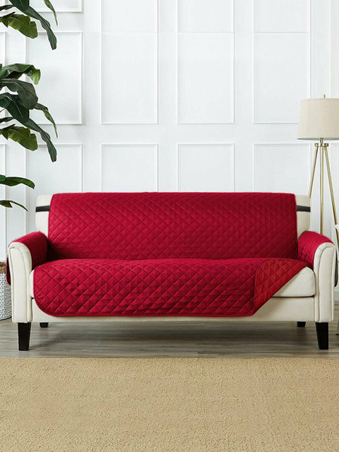 

Rajasthan Decor Maroon Quilted 2 Seater Sofa Cover