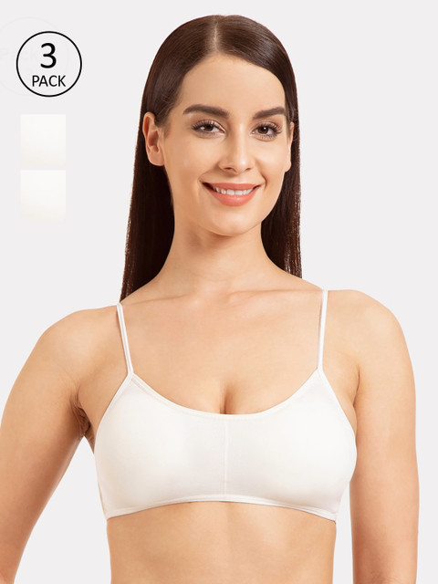 

Tweens Pack Of 3 White Solid Non-Wired Lightly Padded Everyday Bras TW-9280-3PC-OFFW