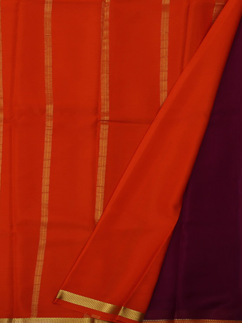 

Pothys Burgundy & Red Pure Silk Solid Saree