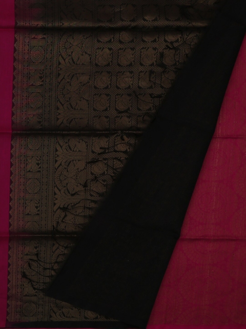 

Pothys Pink & Black Silk Cotton Woven Design Saree