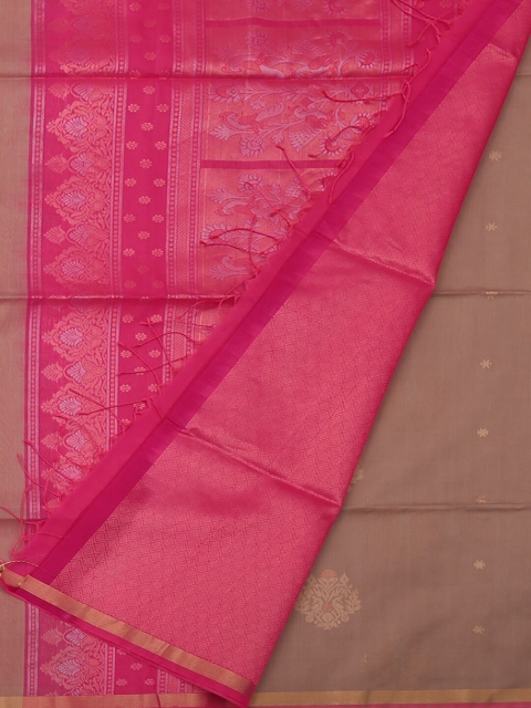 

Pothys Pink & Beige Silk Cotton Woven Design Saree