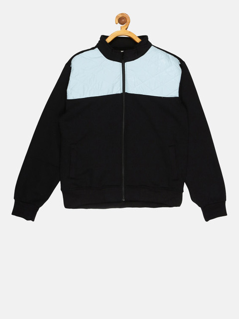 

Instafab Boys Black & Blue Colourblocked Windcheater Bomber Jacket