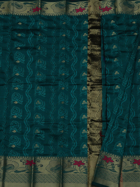

Pothys Blue Woven Design Cotton Blend Saree