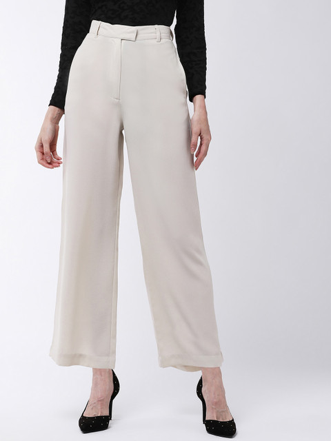 

MAGRE Women Beige Flared Solid Parallel Trousers