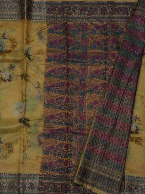 

Pothys Yellow Printed Pure Silk Saree