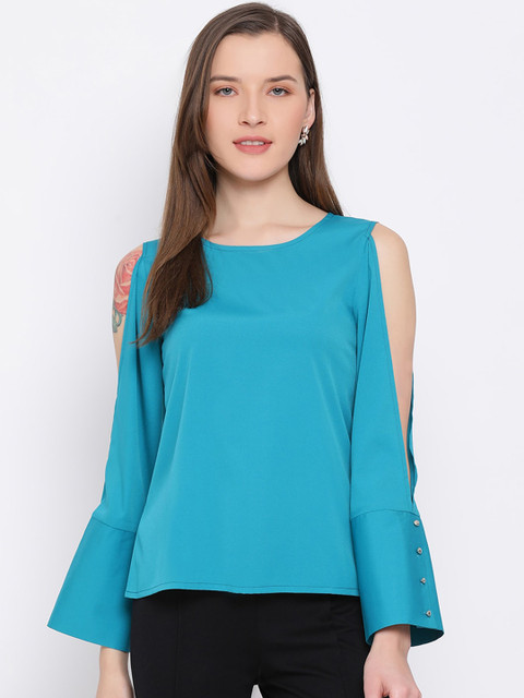 

ALL WAYS YOU Women Blue Solid Top