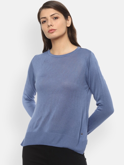 

Van Heusen Woman Blue Solid Sweatshirt