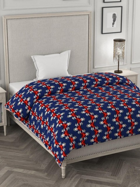 

Portico New York Blue & Red Geometric Heavy Winter 120 GSM Single Bed Comforter