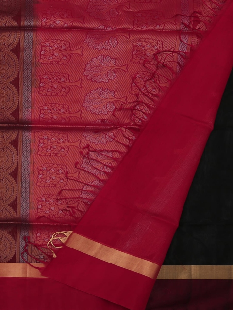

Pothys Black & Red Silk Cotton Woven Design Saree