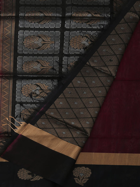 

Pothys Maroon Woven Design Silk Cotton Saree