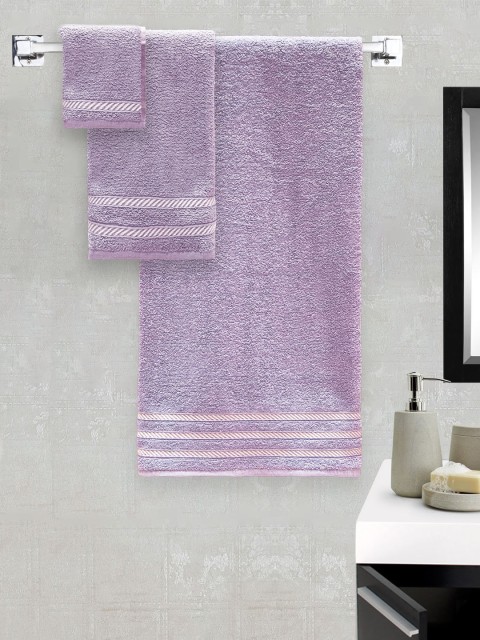 

Trident Unisex Set Of 6 Lavender Solid 380 GSM Comfort Living Towels