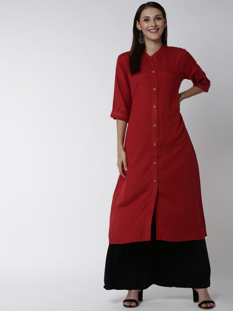 

Soch Women Maroon Solid A-Line Kurta