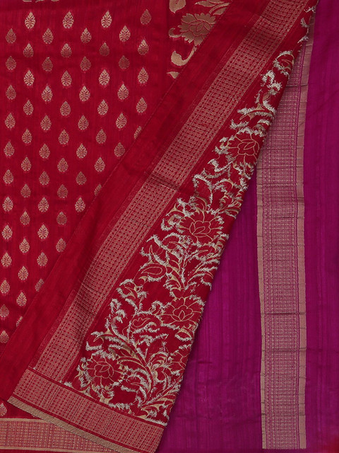

Pothys Red & Magenta Art Silk Woven Design Saree