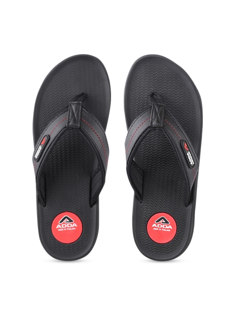 

Adda Men Black Solid Thong Flip-Flops