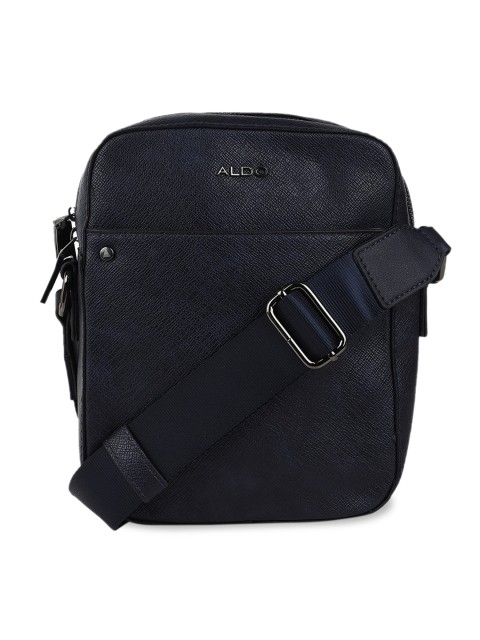 

ALDO Men Navy Blue Solid Messenger Bag