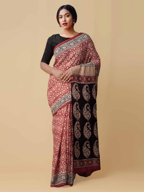 

Unnati Silks Red Printed Kota Saree