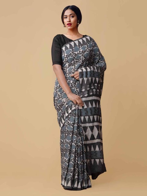 

Unnati Silks Grey Pure Cotton Printed Kota Saree