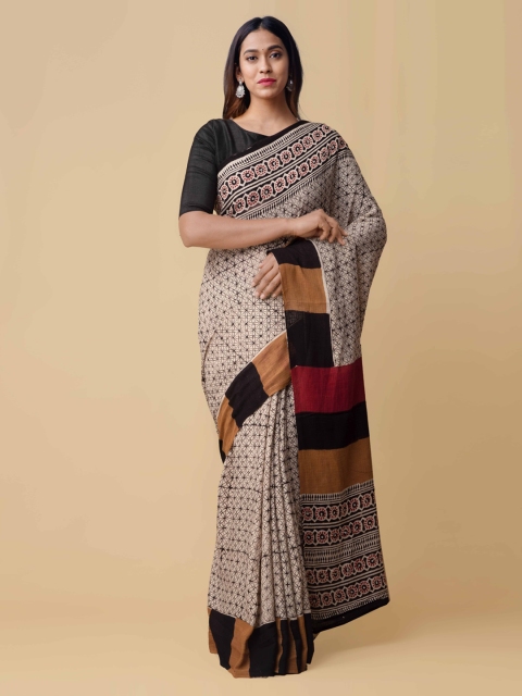 

Unnati Silks Beige Pure Cotton Printed Kota Saree