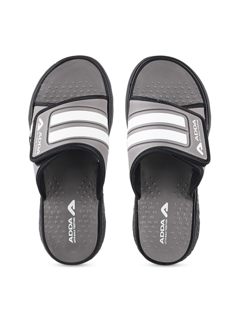 

Adda Men Grey & Black Striped Sliders