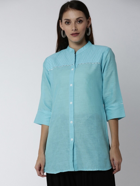 

Soch Blue Solid Pure Cotton Tunic