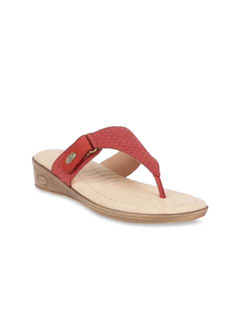 

Scholl Women Red Textured Sandals