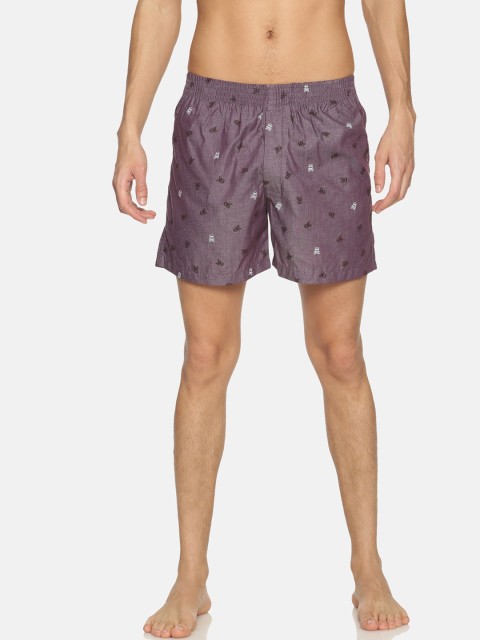 

IVOC Men Purple & White Printed Pure Cotton Boxers IOMBS02SC03L34-3983