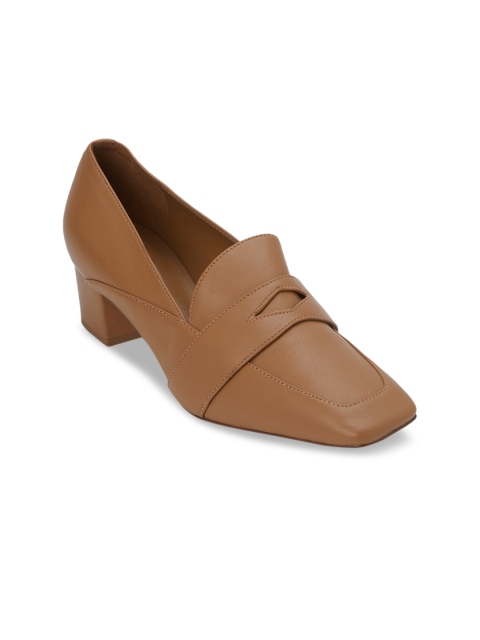 

CHARLES & KEITH Women Tan Brown Solid Pumps