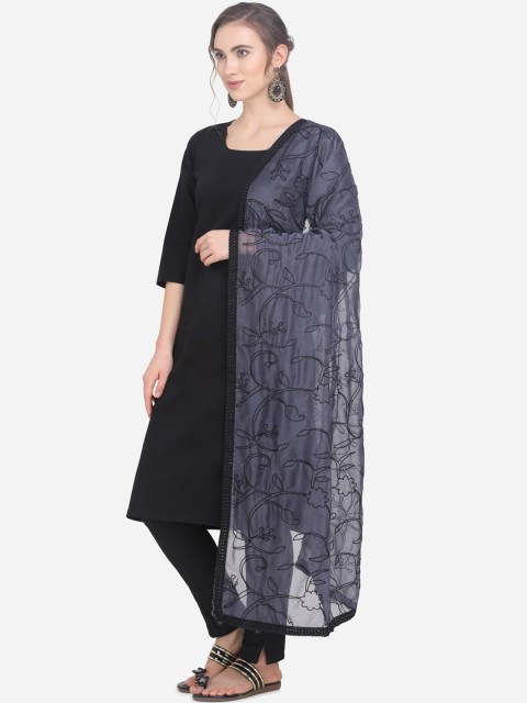 

mf Grey Embroidered Dupatta