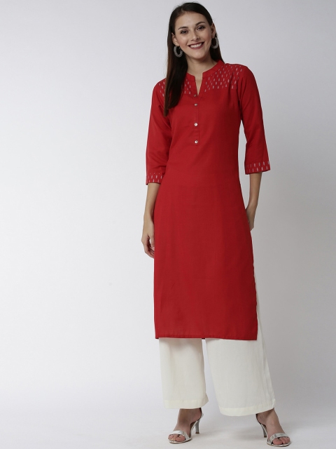 

Soch Women Red & Gold-Coloured Printed Straight Kurta