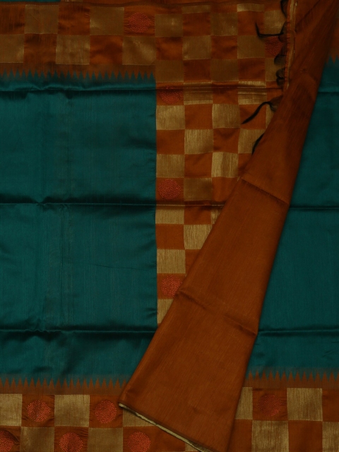 

Pothys Green & Red Art Silk Checked Saree