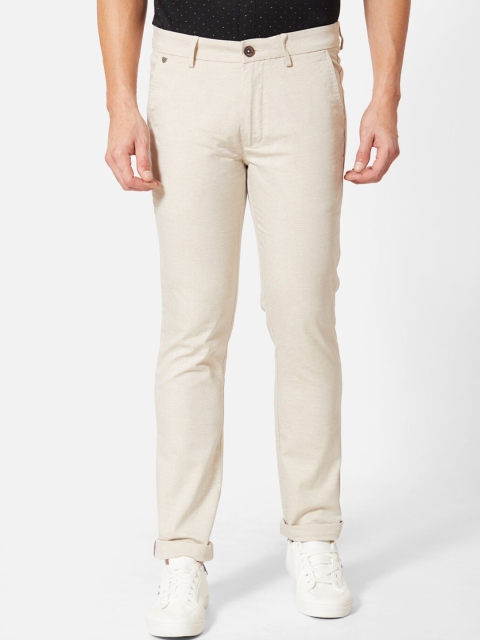 

J Hampstead Men Beige Regular Fit Solid Chinos
