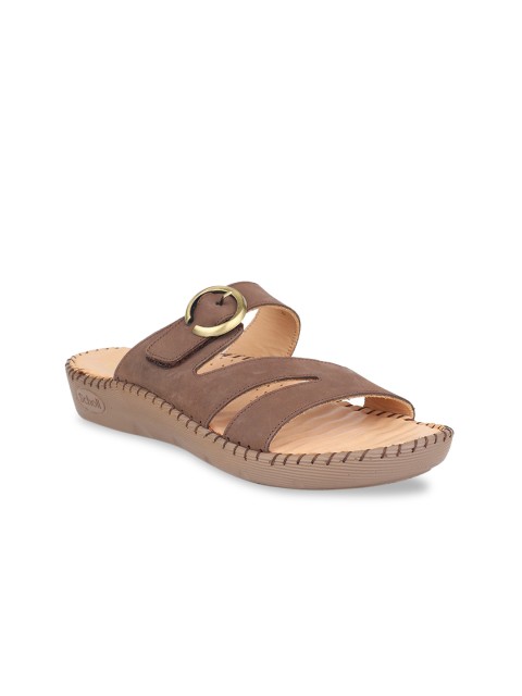 

Scholl Women Brown Solid Leather Comfort Heels