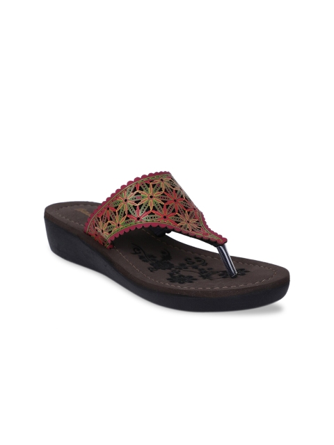 

Sandak by Bata Women Maroon & Green Comfort Heels