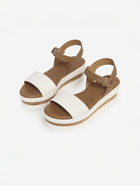 

ALDO Women White & Brown Solid Sandals