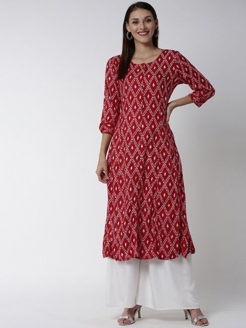 

Soch Women Red Printed A-Line Kurta